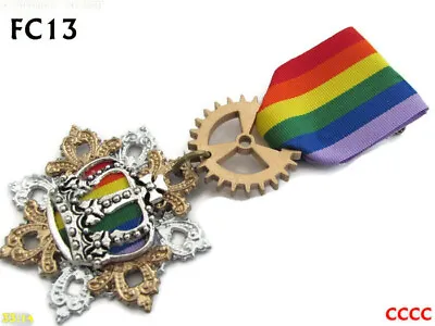 Steampunk Gothic Badge Brooch Pin Drape Medal Pride Rainbow LGBT Crown #FC13 • $12.63