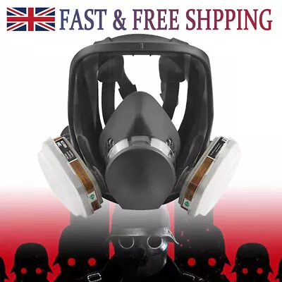 For 6800 Spray Painting Mask 15 In 1 Set Full Face Chemical Gas Vapor Respirator • £22.21