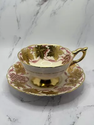 Vintage Royal Stafford Bone China Tea Cup La Vigne D'Or  Pink Gold • $20.60