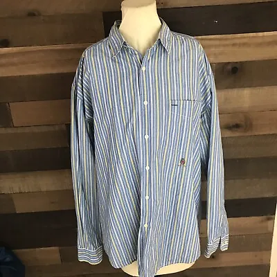 Vintage Tommy Hilfiger Box Logo Tag Long Sleeve Button Up Shirt Mens Large  • $22