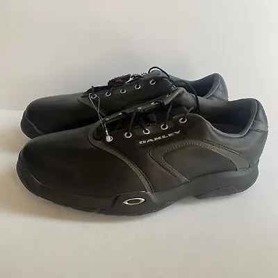 Oakley Men’s Black Leather Lace Up Golf Shoes - 14010-001 Size 9.5 • $52.46