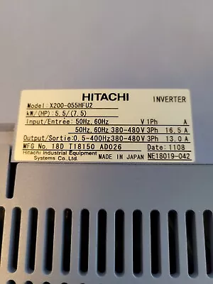 Hitachi X200 VFD 7.5 HP 380-480 VAC 3 Phase Works Perfectly • $350