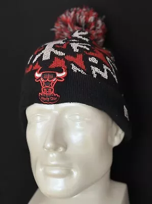 Chicago Bulls Mitchell & Ness Winter Beanie Hat Multicolor Pom Knit Winter Hat • $9.95