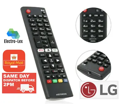 Akb75095308 Lg Tv Replacement Remote Control For Smart Tv Led 3d Netflix Button • £2.85