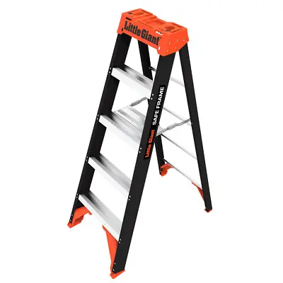 Little Giant 5 Ft. Safe Frame Step Ladder Non Conductive 300 Lb Capacity NEW • $126.18