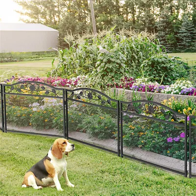 5Pcs Garden Fencing Panels Strong Metal Flower Bed Border Edging Animal Barrier • £95.96