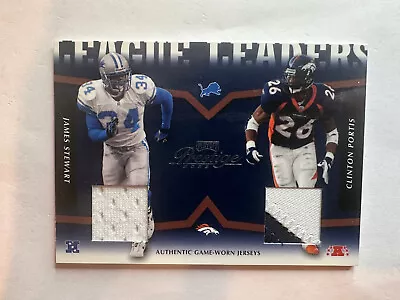 James Stewart / Clinton Portis 2003 Playoff Prestige League Leaders Jersey /250 • $9.99