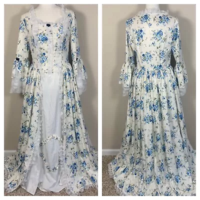 Historical Rococco Marie Antoinette Colonial Victorian Costume Dress Lace M • $100