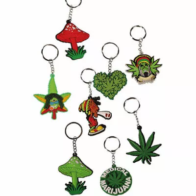 £2.99 • Buy Cannabis Key Chain - Key Ring Weed Marijuana Leaf Joint Keys Novelty Gift