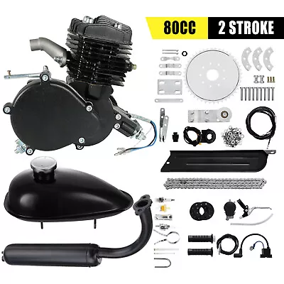 Upgraded 80cc Bike Bicycle Motorized 2 Stroke Gas Motor Engine Full Kit 2.5KW • $91.99