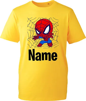 Spiderman Personalised T-SHIRT Funny Marvel DC Comics Avengers Birthday Gift Top • £14