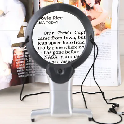 HD Large LED Magnifying Glass Free Standing Magnifier Reading Sewing Inspection • £7.91