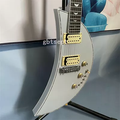 Rare Moonsault Silver Solid Electric Guitar Rosewood Fretboard Chrome Hardware • $293.37