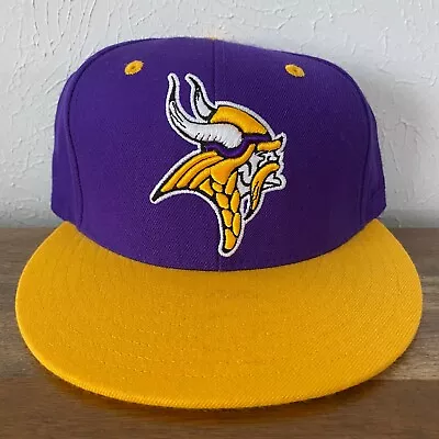 NWOT Mitchell & Ness Minnesota Vikings NFL Fitted Hat Purple Yellow 7 1/4 • $19.99