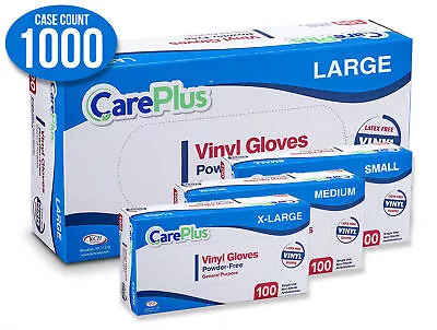 CAREPLUS Disposable Plastic Vinyl Clear Gloves Latex And Allergy Free! • $59.99