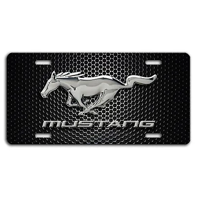 Ford Mustang Horse Art Carbn-fiber Mesh Look Aluminum Vanity License Plate Tag  • $18.60