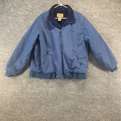 L.L. Bean Jacket Mens Large Blue Full Zip Pocket Fleece Stretch Windbreaker • $34.99