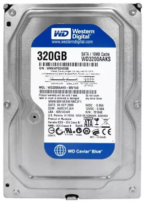 320GB Western Digital Blue Caviar 7200RPM 16Mb SATA 3.5  Hard Drive WD3200AAJS • $17.50