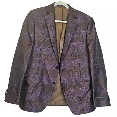 NEW Van Heusen 40 Purple Patterned Blazer 2 Button Avant Garde Floral Cocktail • $60