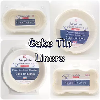 £6.89 • Buy Non-Stick Greaseproof Paper Cake Baking Tin Liners Round & Loaf (Pack Of 40/50)