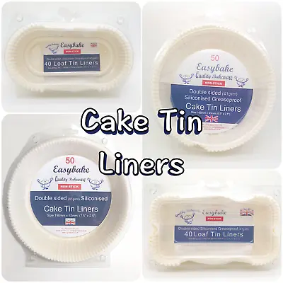 Non-Stick Greaseproof Paper Cake Baking Tin Liners Round & Loaf (Pack Of 40/50) • £9.35