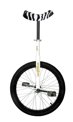 Unicycle QU-AX Luxus 20 Inch White Alu Rim Tire Black Zebra Saddle • £139.30