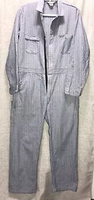 Vintage Roebucks 46 T Mechanic Shop Coveralls Conductor Railroad Stripe Overalls • $99