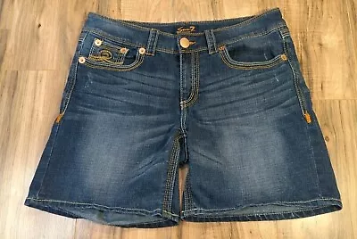 Women's Seven 7 For All Mankind Dark Wash Denim Jean Shorts Size 14 • $11.99