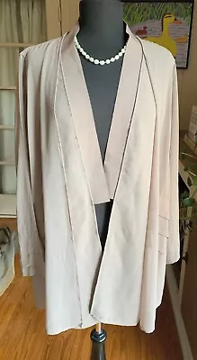 Marla Wynne MWT $99 Taupe Chiffon Ribbon Edge Topper Sz XL 14-16 • $29.99