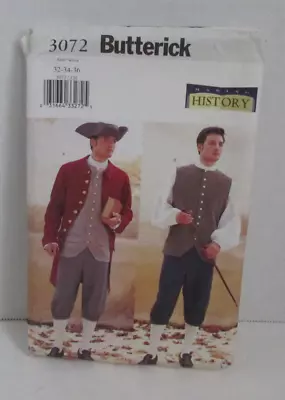 Butterick #3072 Making History Colonial Historical Costume Sz 32 - 36 - CUT • $9.99