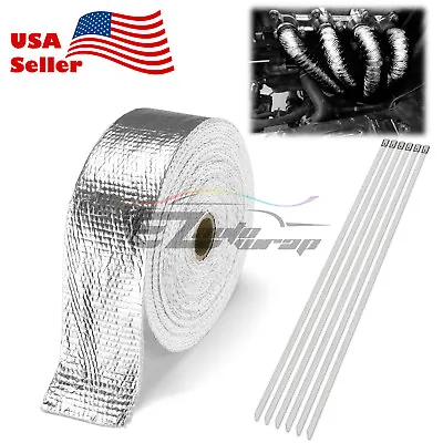 Silver Exhaust Pipe Insulation Thermal Heat Wrap 2 X50' Motorcycle Header • $20.66