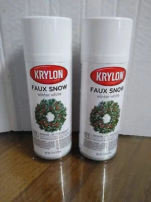 $26.99 • Buy Lot Of 2 - 12-ounce Cans Krylon Faux Snow Santa Snow Window/Tree  Decoration