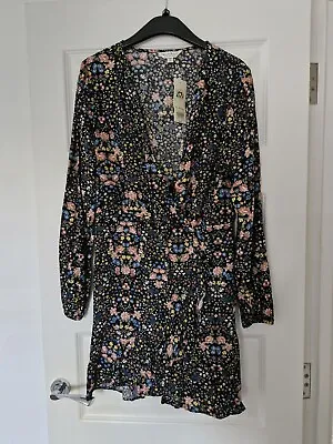 Miss Selfridge - Floral Long Sleeve Skater Dress - Size 12 • £2