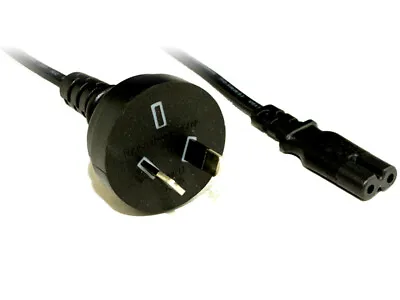 $15.49 • Buy 3m Power Cable AU 2 Pin Mains Plug To IEC C7 Male To Female