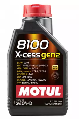 Motul 8100 X-Cess Gen2 5W40 (1 Liter) 110904 • $15.68