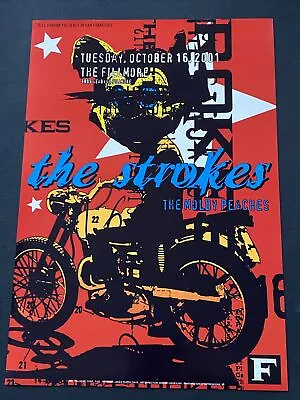 Original The Strokes Moldy Peaches Mickey Mouse Riding Motorcycle Concert Poster • $175