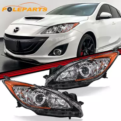 Pair Front Left Right Chrome Headlight Clear Lens For 2010-13 Mazda 3 BBM4510L0K • $105.79