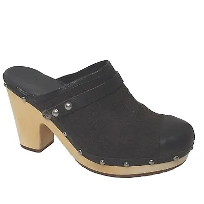 UGG Women's Abbie Studded Leather Wooden Platform Slip On Clog Sandals US 11 • $65