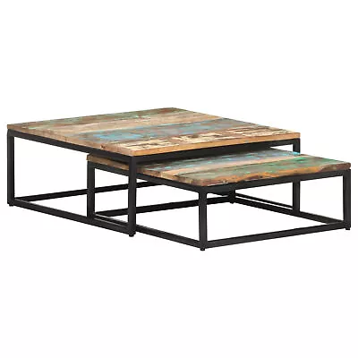 Tidyard 2 PCS Nesting Table Set Reclaimed Wood  Coffee Tables Sofa And N5U9 • $294.49