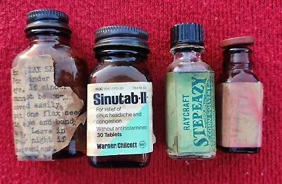 Vintage Small Glass Medicine Bottles Lot Of 4 • $20