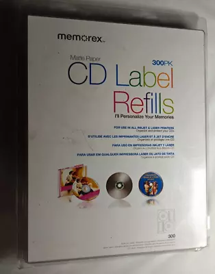 Memorex CD Label Refills Matte Paper 300PK- NEW • $32.99