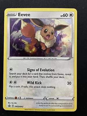 Pokémon TCG Eevee SWSH Black Star Promo SWSH042 Holo Promo • $4