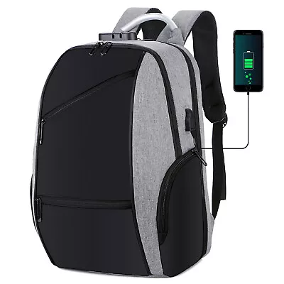 17  Anti-theft Lockable Laptop Backpack Waterproof Travel School Bag W/ USB Port • $20.95