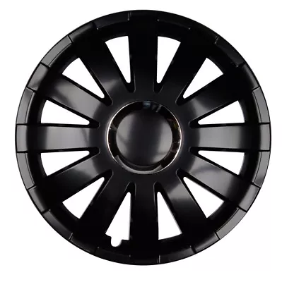 4x Premium Design Hubcaps   Onyx   16 Inch #79 Black Chrome Ring • $147.55