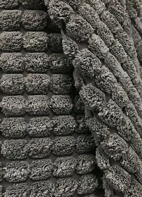 Grey Waffle Cord Upholstery Fabric Width 140 Cm - BB12B-62 • £1.50