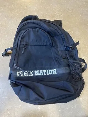 Victoria’s Secret PINK Nation Logo Collegiate Full Size Backpack Black • $27.99