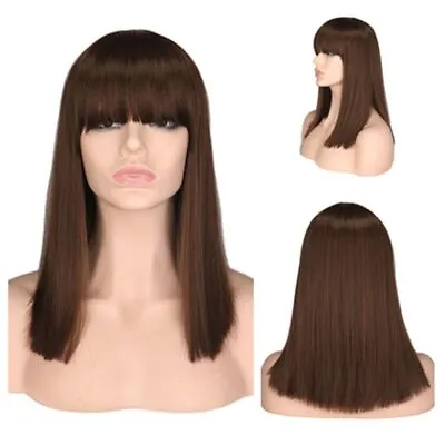 Short Bob Wig Halloween Party Hair Synthetic Hair With Bangs Cosplay Lolita Wig • £12.08