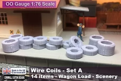 £11 • Buy Wire Coils / Steel Cable Coils - Set A -Railway Scenery - Wagon Load - 00 Gauge