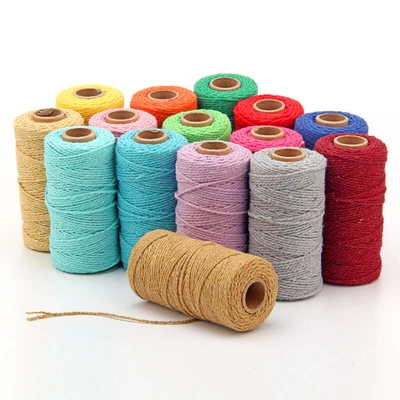 £4.67 • Buy 3mm 200M Natural Cotton Twisted Cord Craft Macrame Artisan Rope Craft String