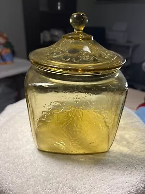 VINTAGE Federal Glass Madrid Amber Cookie Jar • $10.99